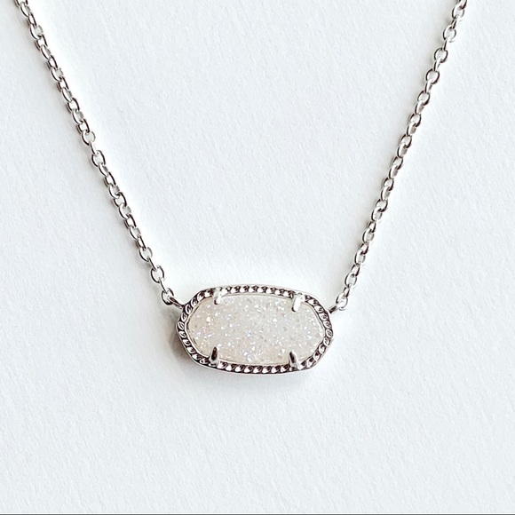 Elisa Silver Pendant Necklace In Iridescent Drusy 2025 www
